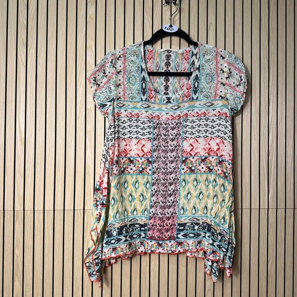 102 Soft Surroundings Women's Colorful Patterned Blouse (Small, EUC)